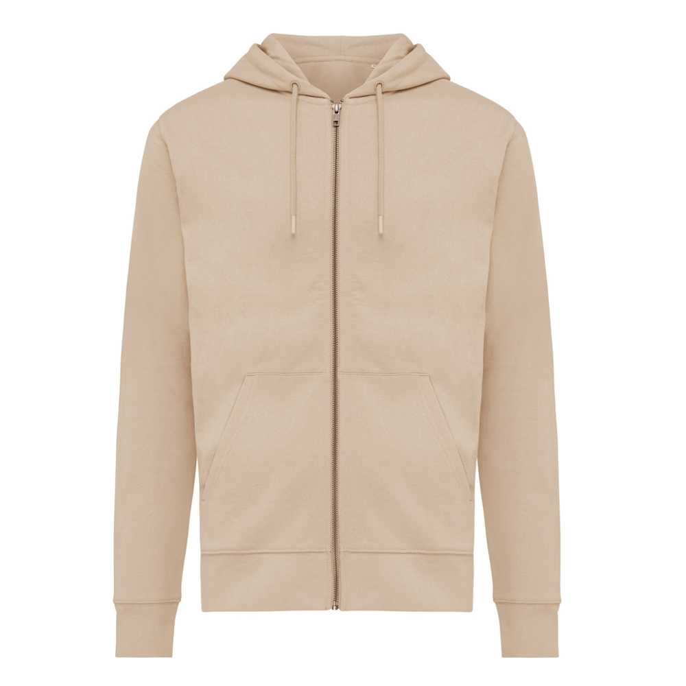 IQONIQ Abisko gerecycled katoen hoodie met rits - met logo of onbedrukt bestellen - desert (± PMS 14-0708 TCX)