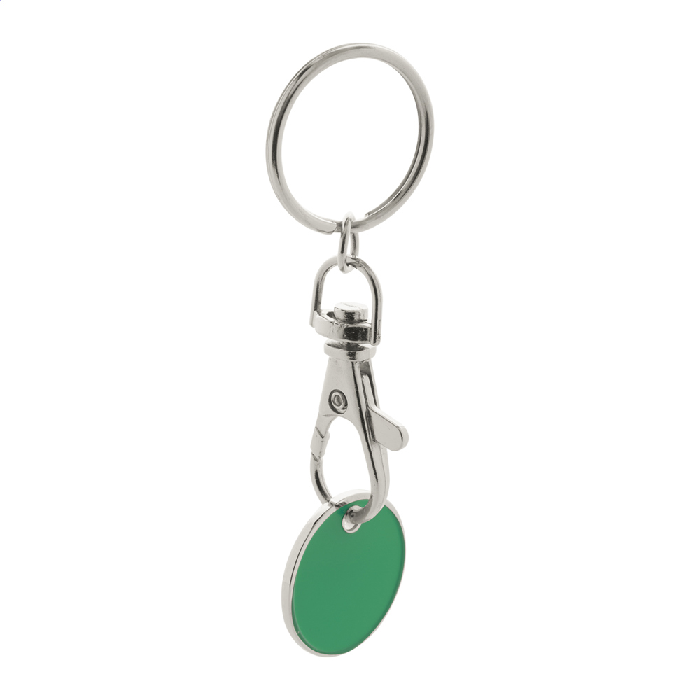 Eurocoin - winkelwagenmuntje sleutelhanger - kopen of bedrukken - Groen