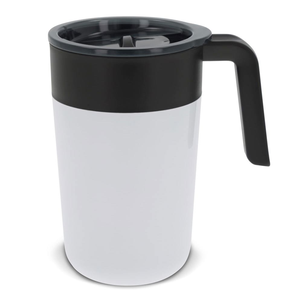 Dubbelwandige koffiebeker 400ml - met logo of onbedrukt bestellen - Wit
