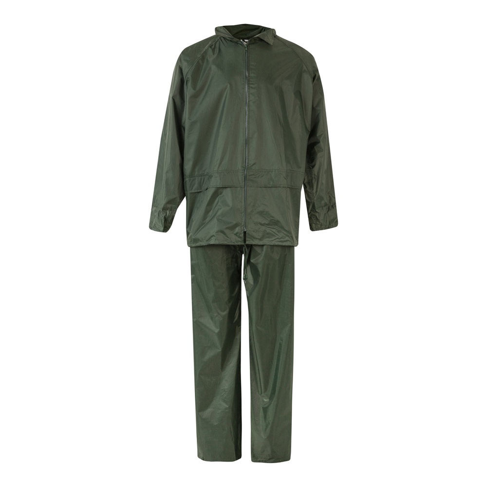 VL SEDNA. Regenpak (225g/m²), tweedelig van polyester (100%) met PVC-coating - kopen of bedrukken - groen