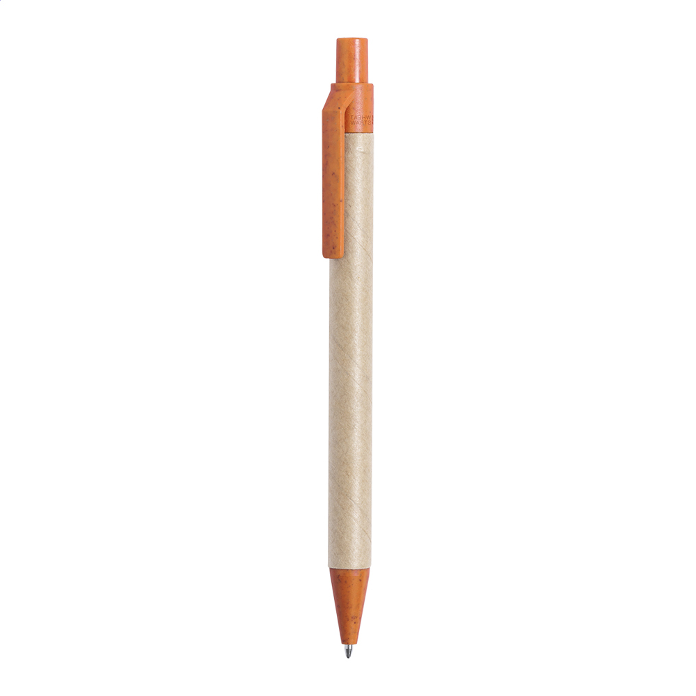 Wepel - balpen - met logo of onbedrukt bestellen - oranje/natuurlijk