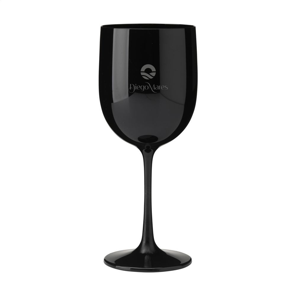 Lunaire Herbruikbaar Kunststof Wijnglas 480 ml - met logo of onbedrukt bestellen - Zwart
