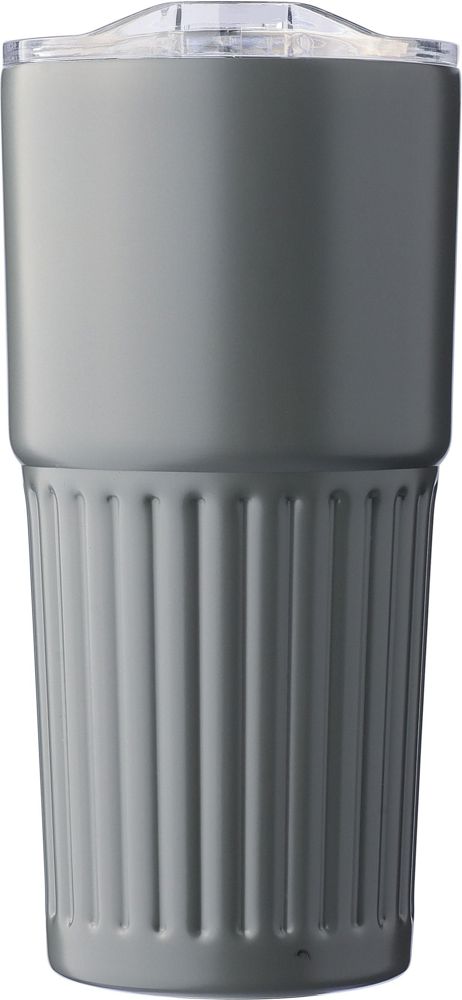 Gerecyclede roestvrijstalen dubbelwandige drinkmok (500 ml) Kael - met logo of onbedrukt bestellen - grijs