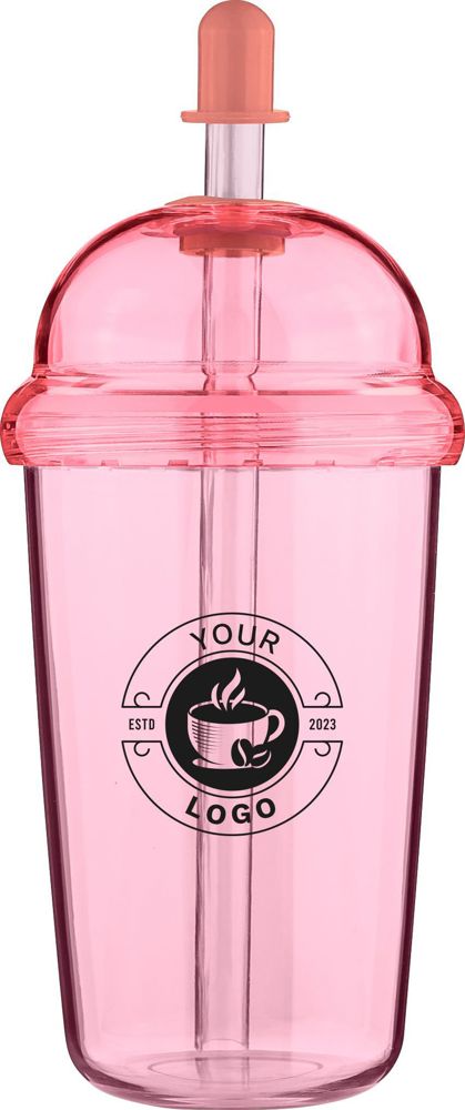 rPet Drinkbeker met rietje Glow 500 ml