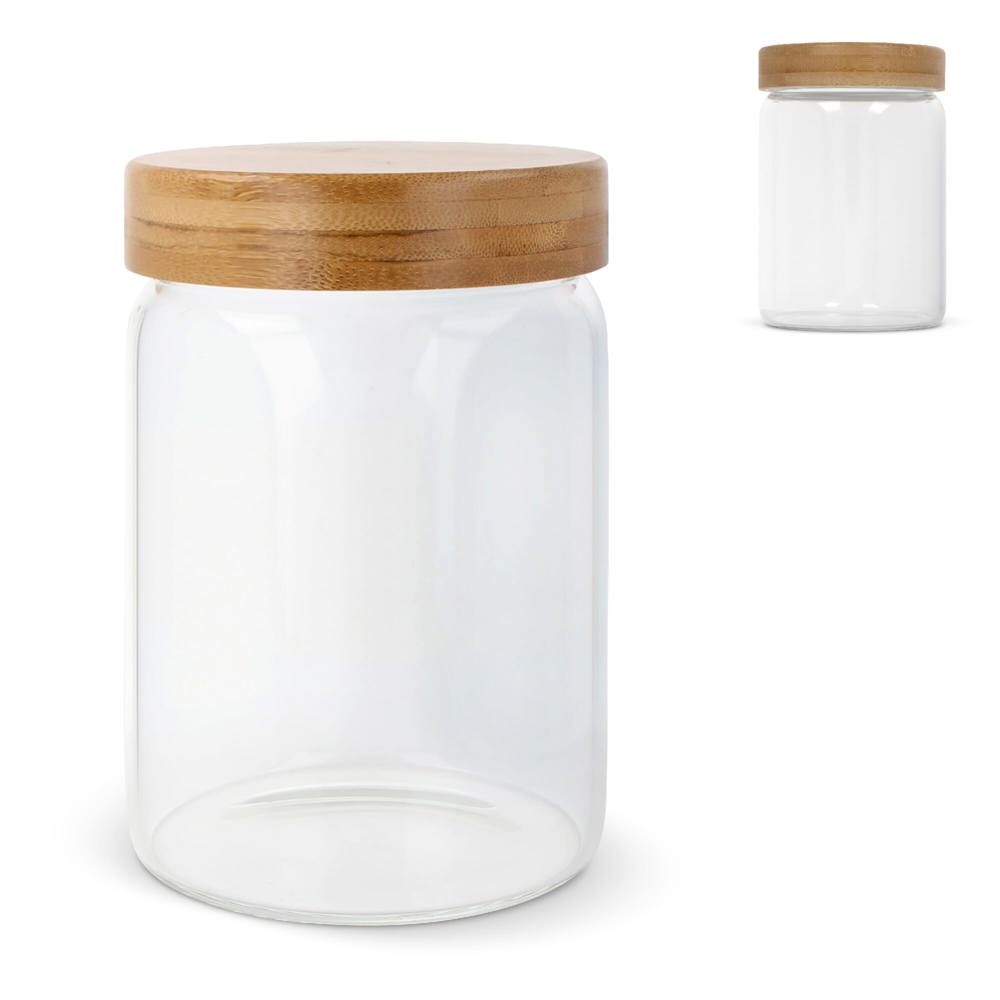Canister glas & bamboe 900ml - kopen of bedrukken