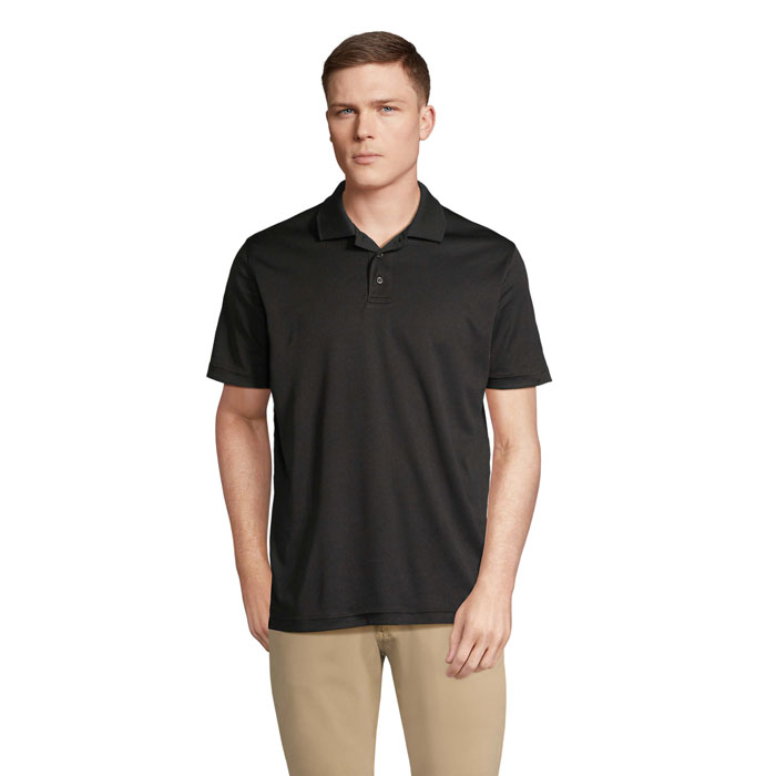 PITCHER - PITCHER UNISEX POLO - met logo of onbedrukt bestellen - Zwart