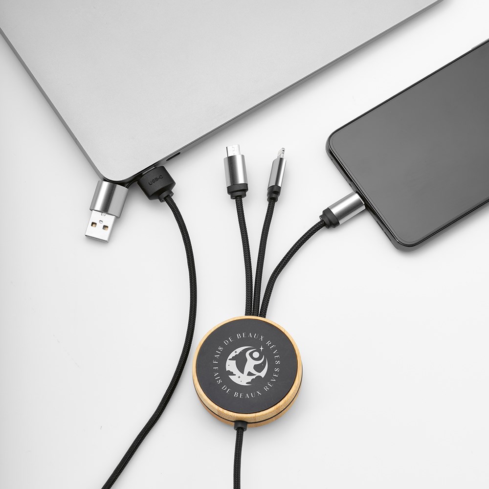Feynman kabel rPET 3 in 1 - Zwart