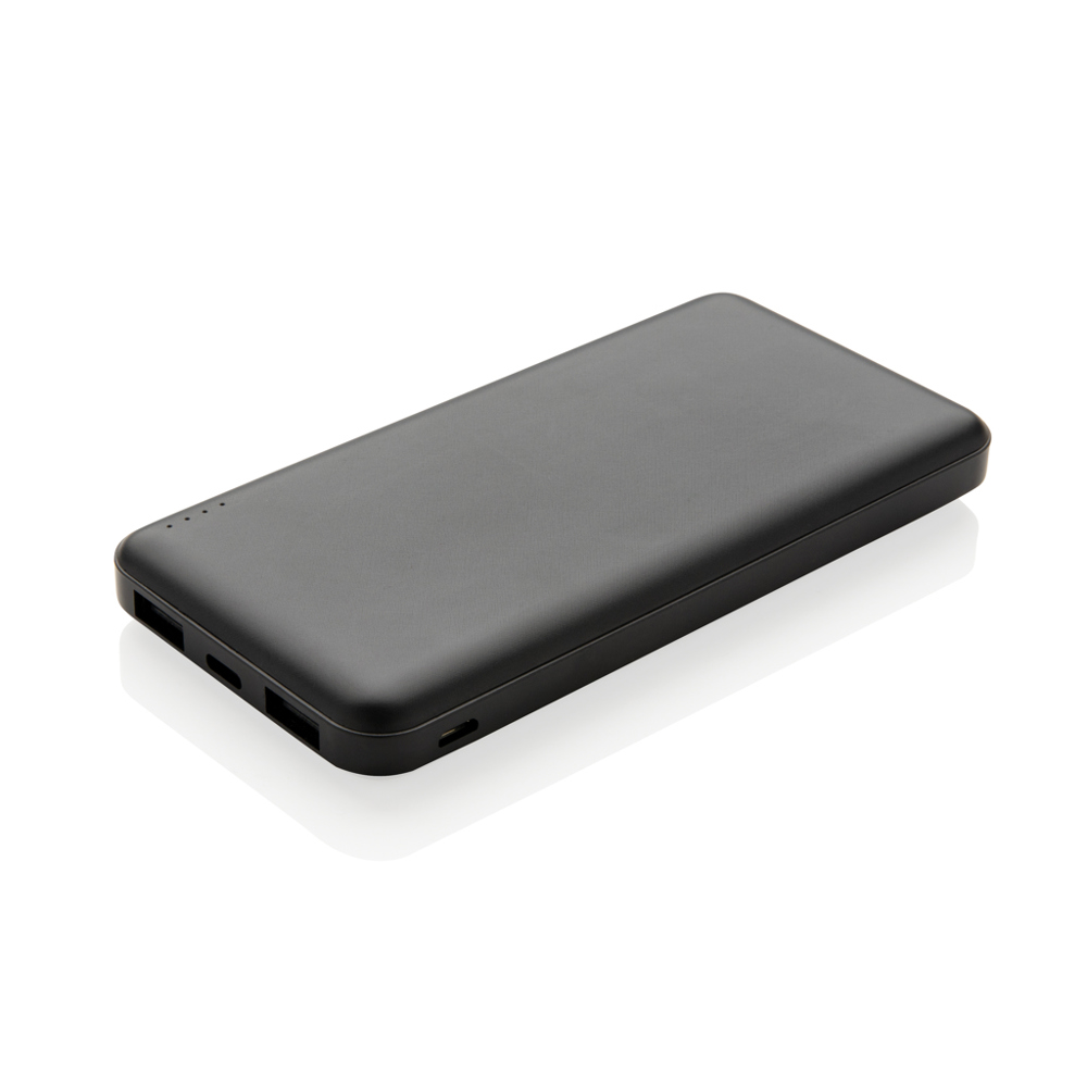 High density 10.000 mAh zakformaat powerbank - voor bedrijven en relatiegeschenken - zwart (± PMS Black)