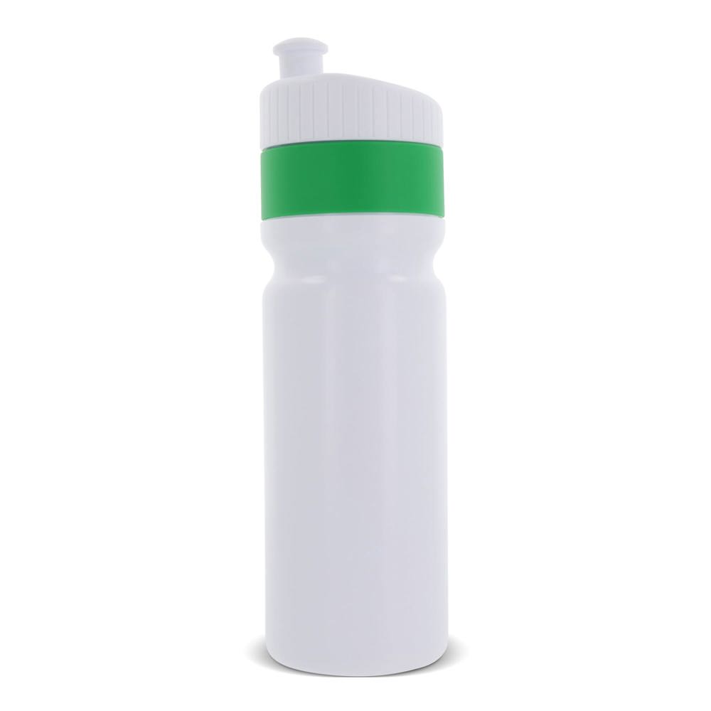 Sport bidon met rand 750ml - voor bedrijven en relatiegeschenken - Wit / Groen