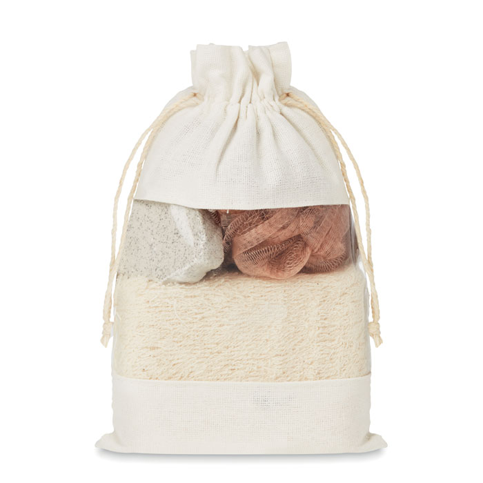 CUIDA SET - Badset in katoenen pouch - voor bedrijven en relatiegeschenken