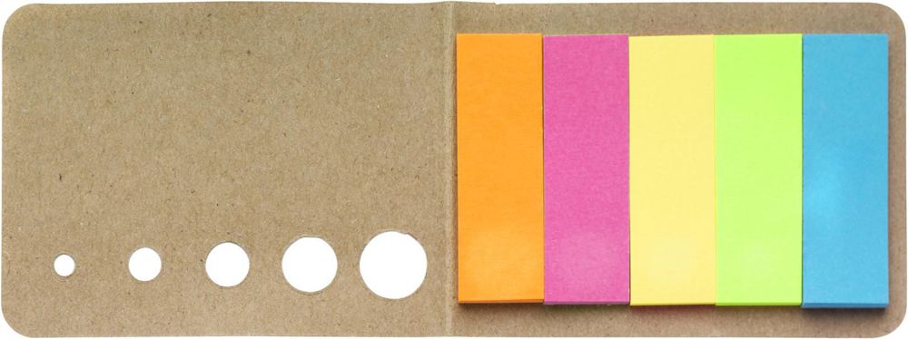 Kartonnen memoblaadjes houder Dwayne - met logo of onbedrukt bestellen - Bruin