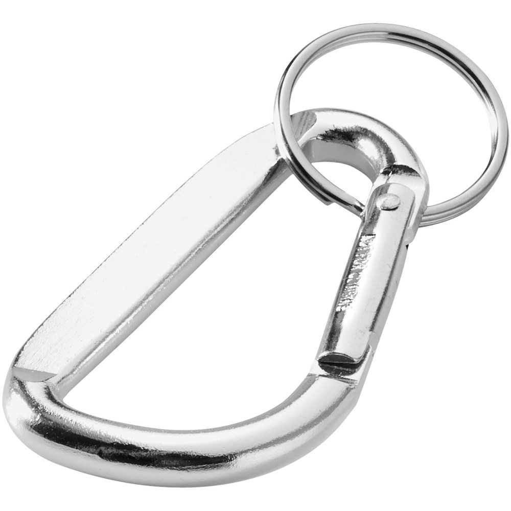 Timor RCS-sleutelhanger van gerecycled aluminium met karabijnhaak - bedrukt of onbedrukt verkrijgbaar - zilver