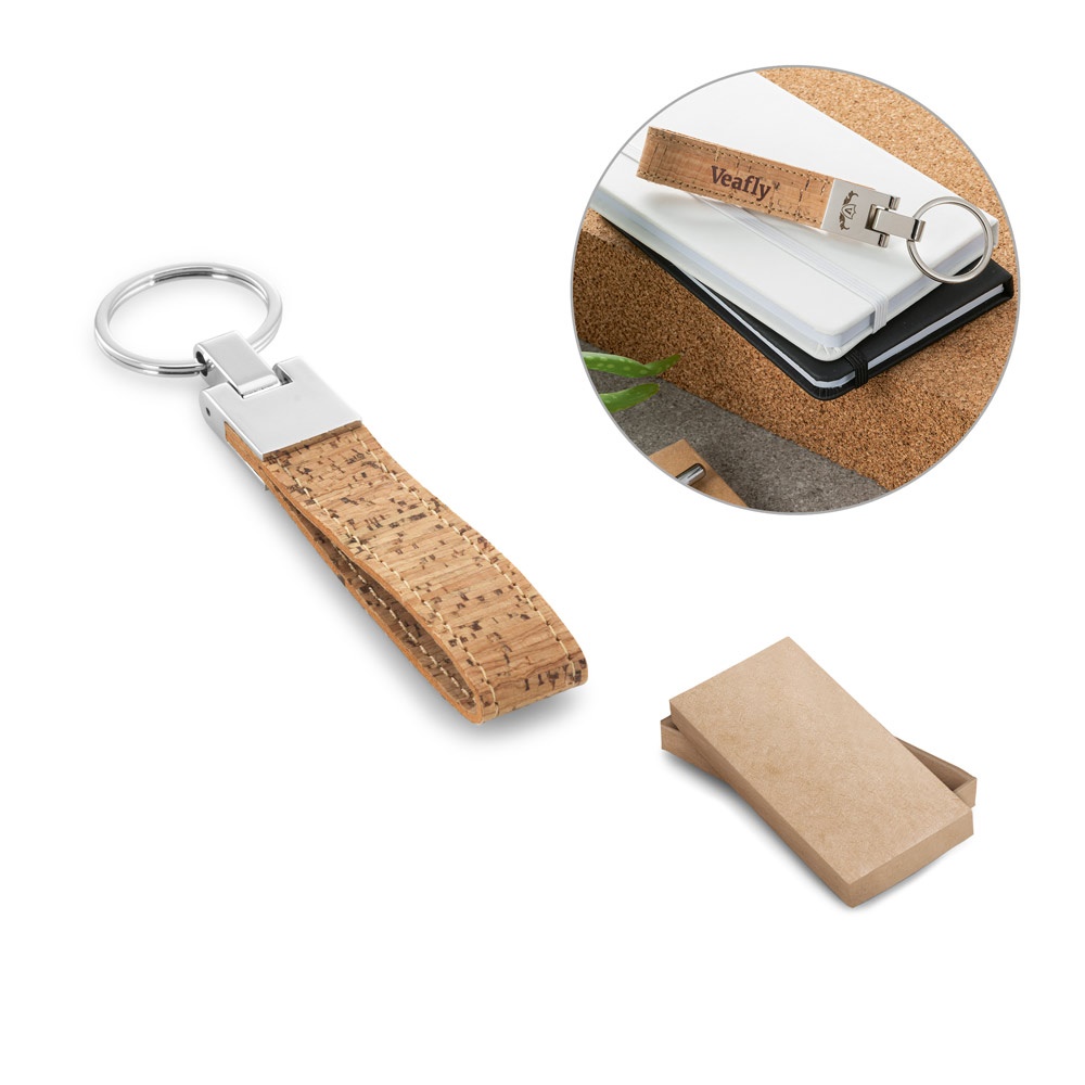 CORKS. Sleutelhanger van kurk en metaal - voor bedrijven en relatiegeschenken