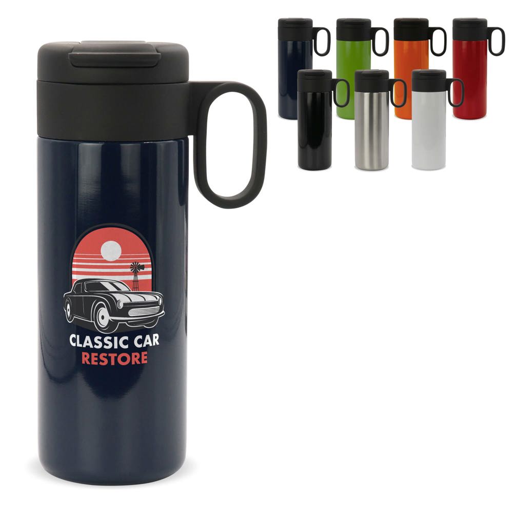 Thermofles Flow met handvat 400ml - met logo of onbedrukt bestellen