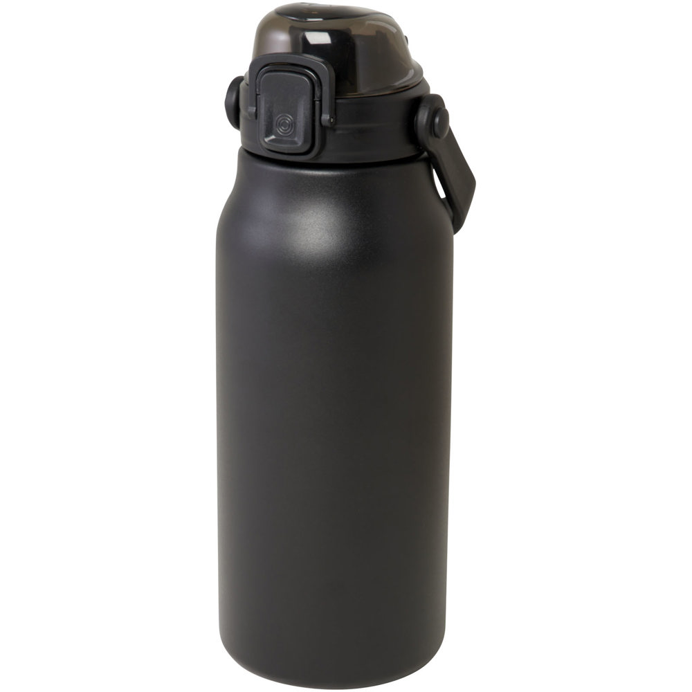 Giganto 1600 ml vacuüm geïsoleerde fles van RCS-gecertificeerd gerecycled roestvrij staal en koper - bedrukt - Zwart
