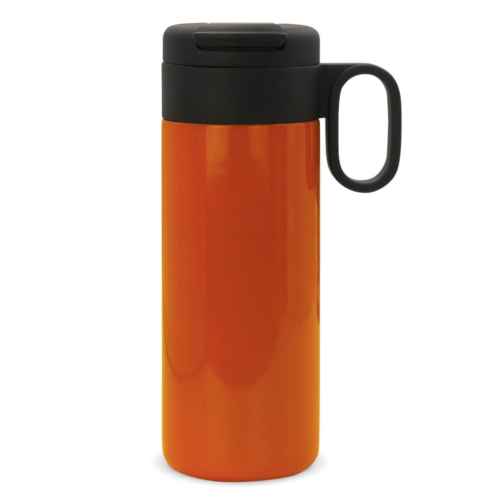 Thermofles Flow met handvat 400ml - met logo of onbedrukt bestellen - Oranje