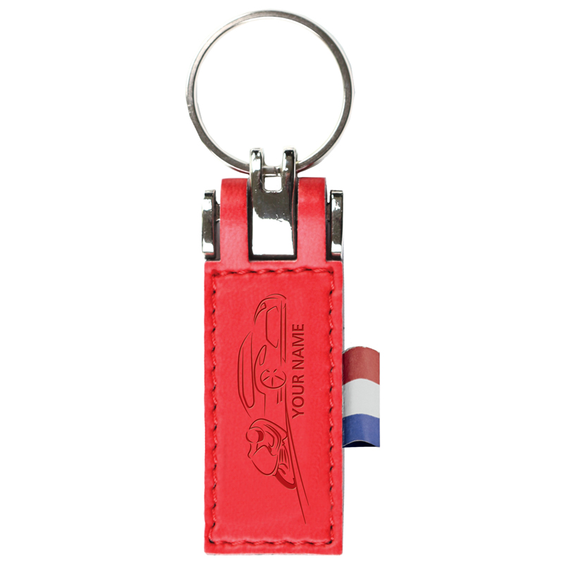Sleutelhanger P02510F, Leder - voor bedrijven en relatiegeschenken - rood