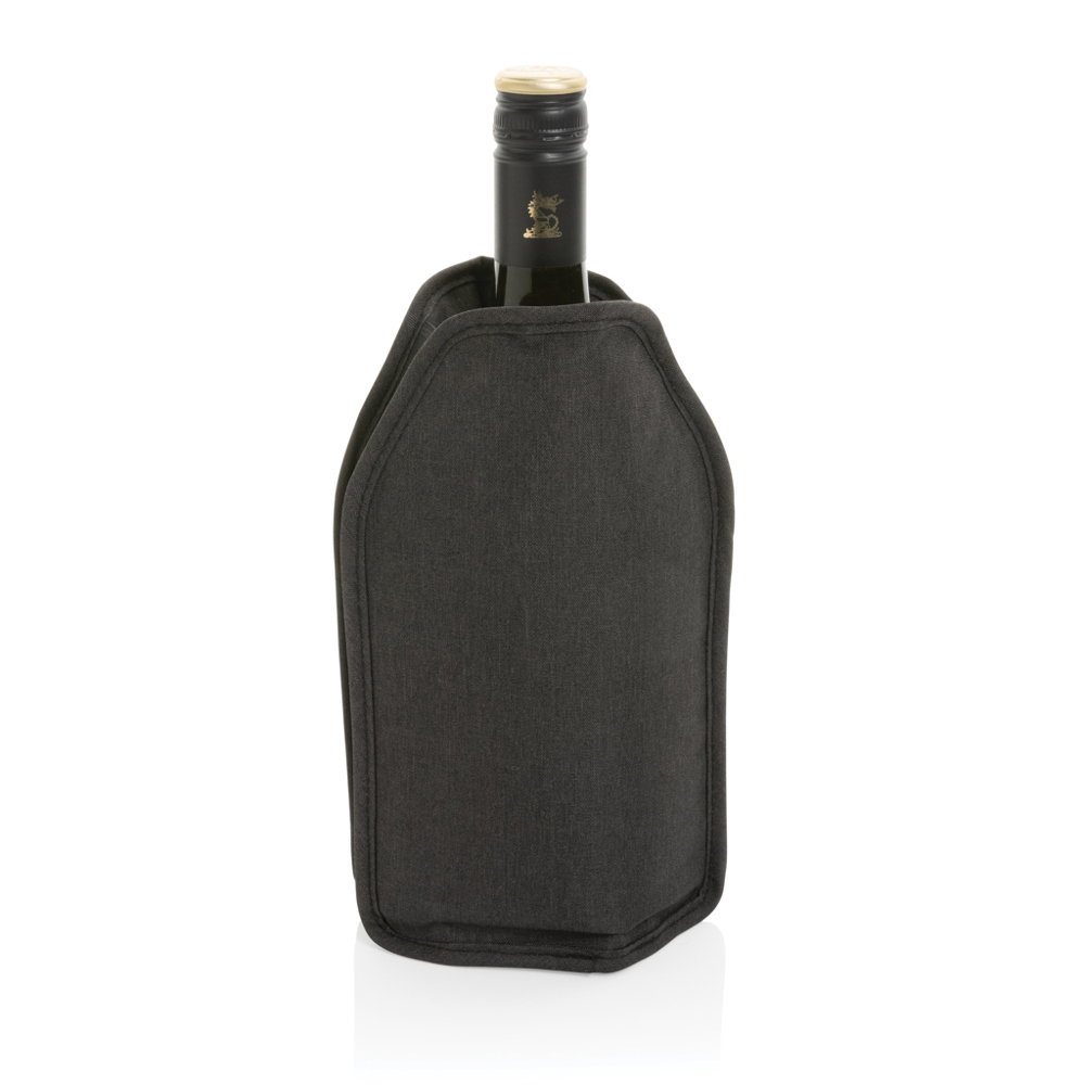 Vino AWARE™ RPET wijnkoeler sleeve - bedrukt of onbedrukt verkrijgbaar - zwart (± PMS Black)