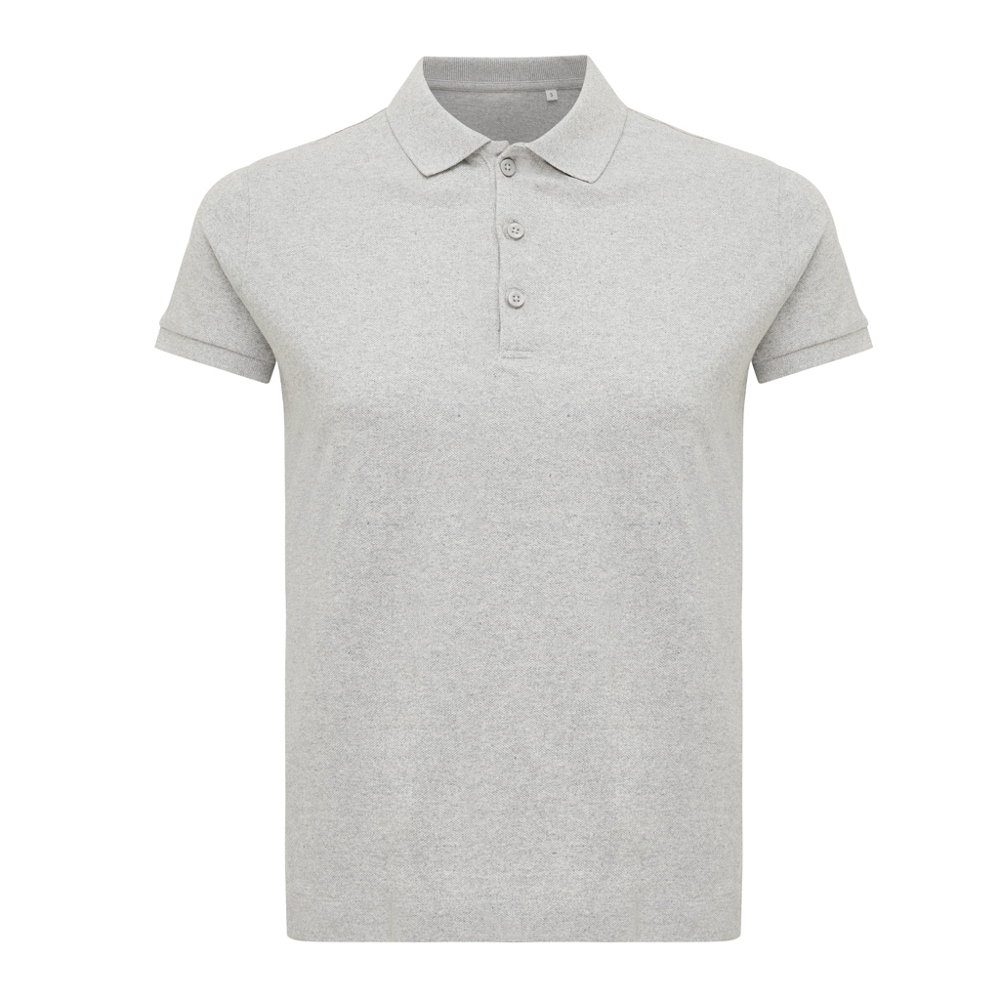 IQONIQ Yosemite dames recycled katoen pique polo - voor bedrijven en relatiegeschenken - heather grey (± PMS heather grey)