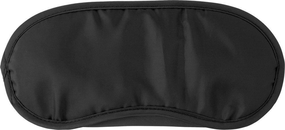 Nylon (190T) slaapmasker Clarke - met logo of onbedrukt bestellen - Zwart