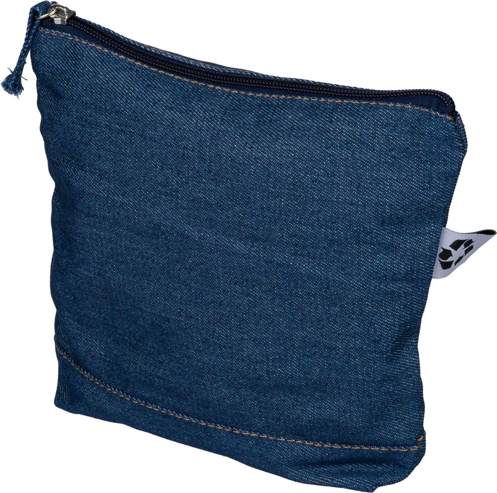 Gerecycled denim toilettas Orin - bedrukt of onbedrukt verkrijgbaar