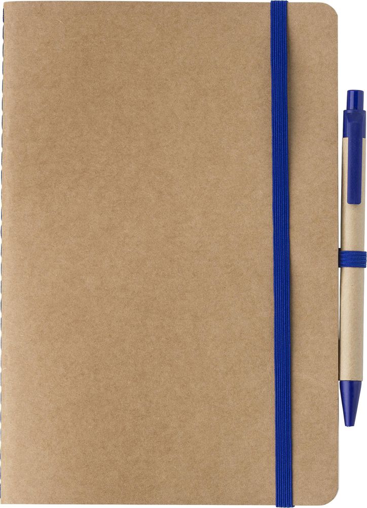 Gerecycled kartonnen notitieboekje (A5) Theodore - kopen of bedrukken - kobaltblauw
