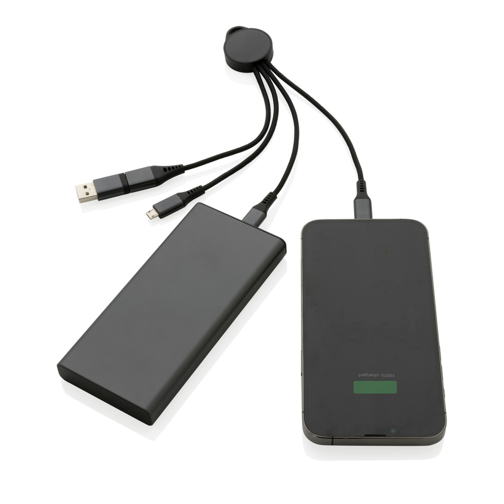 Terra RCS recycled aluminium 6-in-1 oplaadkabel