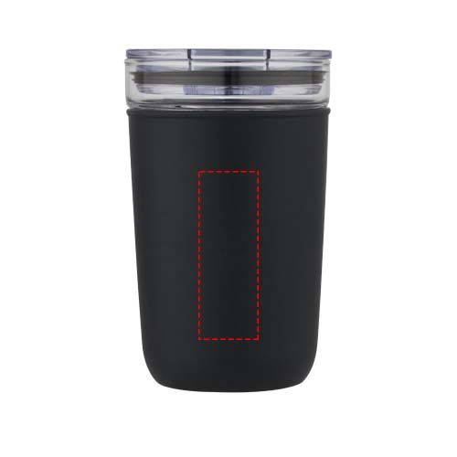Bello 420 ml glazen beker met buitenwand van gerecycled plastic