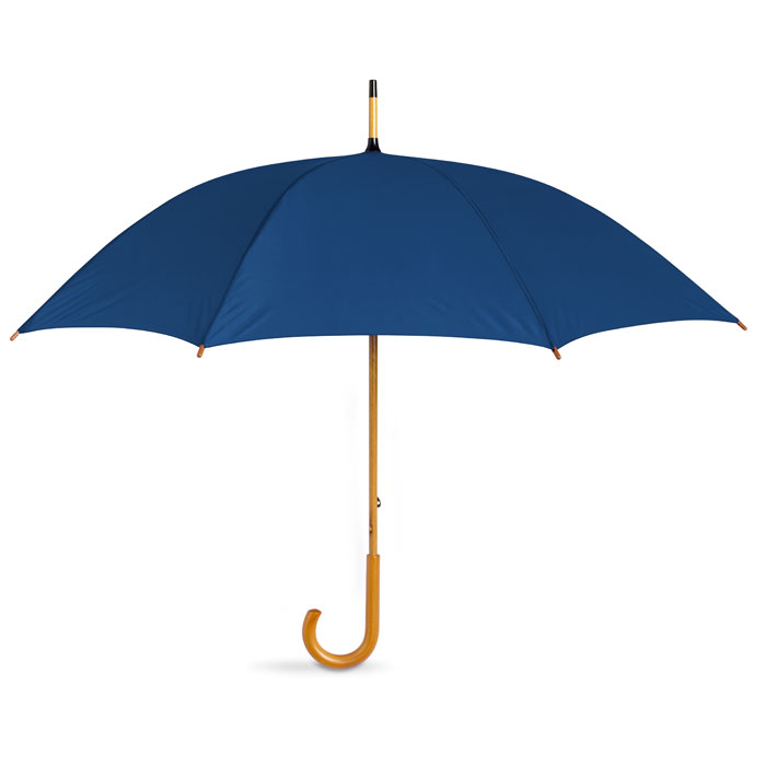 CALA - Paraplu met houten handvat - met logo of onbedrukt bestellen - blauw