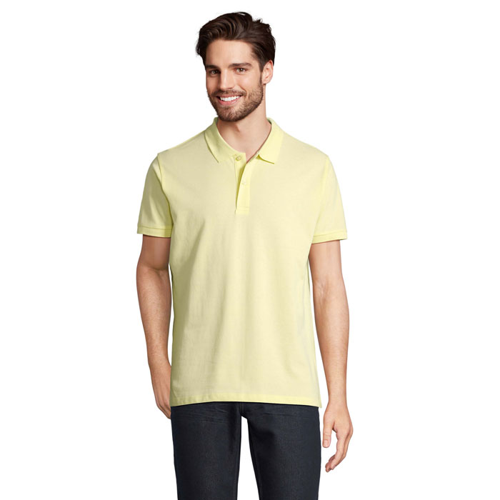 PLANET MEN - PLANET HEREN Polo 170g - kopen of bedrukken - licht geel