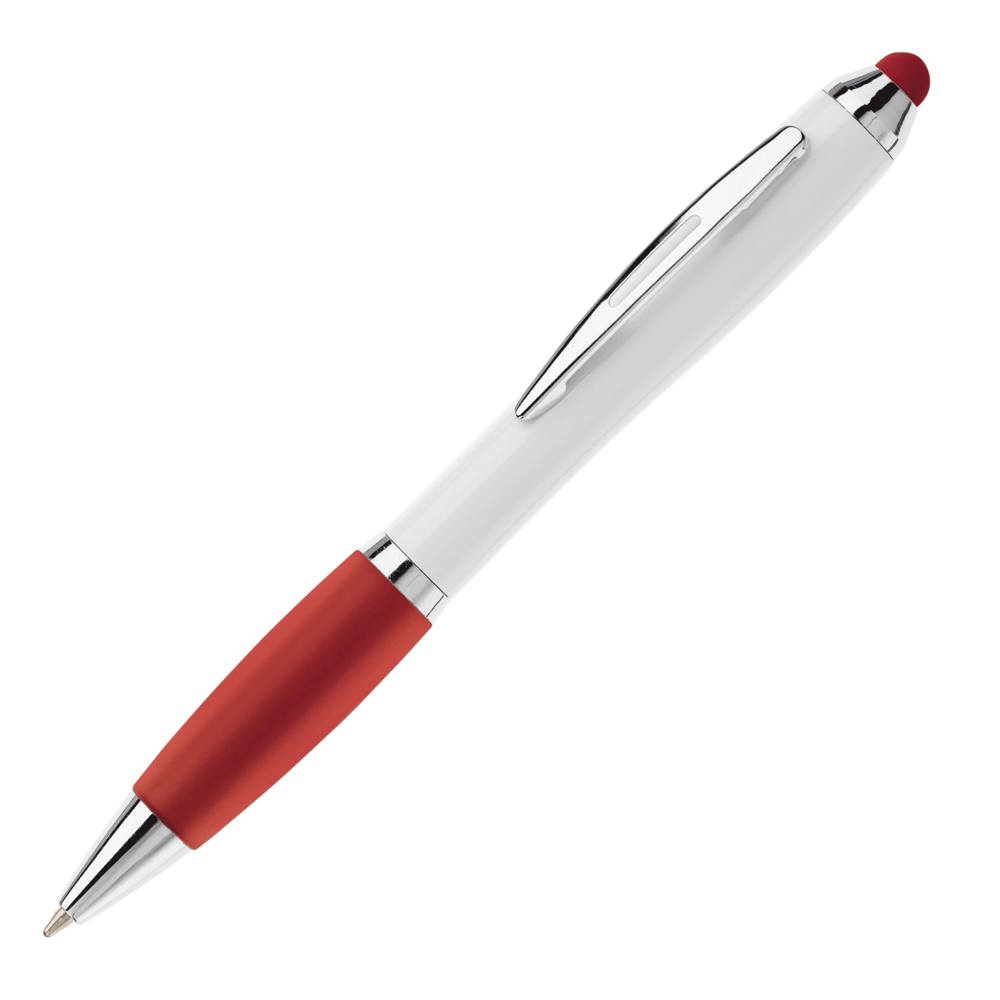 Balpen Hawaï stylus hardcolour - met logo of onbedrukt bestellen - Wit / Rood