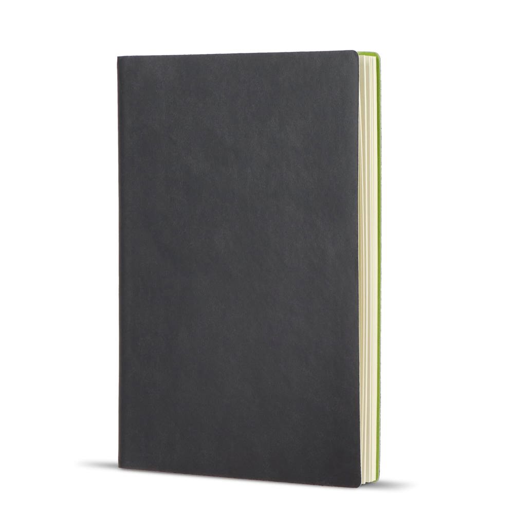Notitieboek Yuzu softcover thermo A5 - Zwart / Lichtgroen