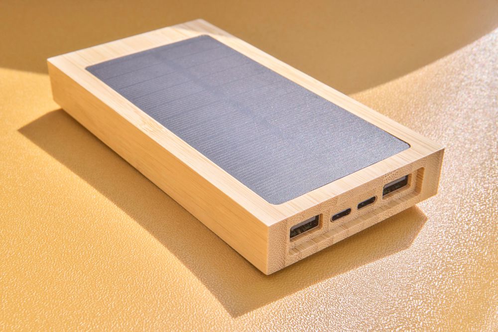 Bamboe zonne-energie powerbank Elz