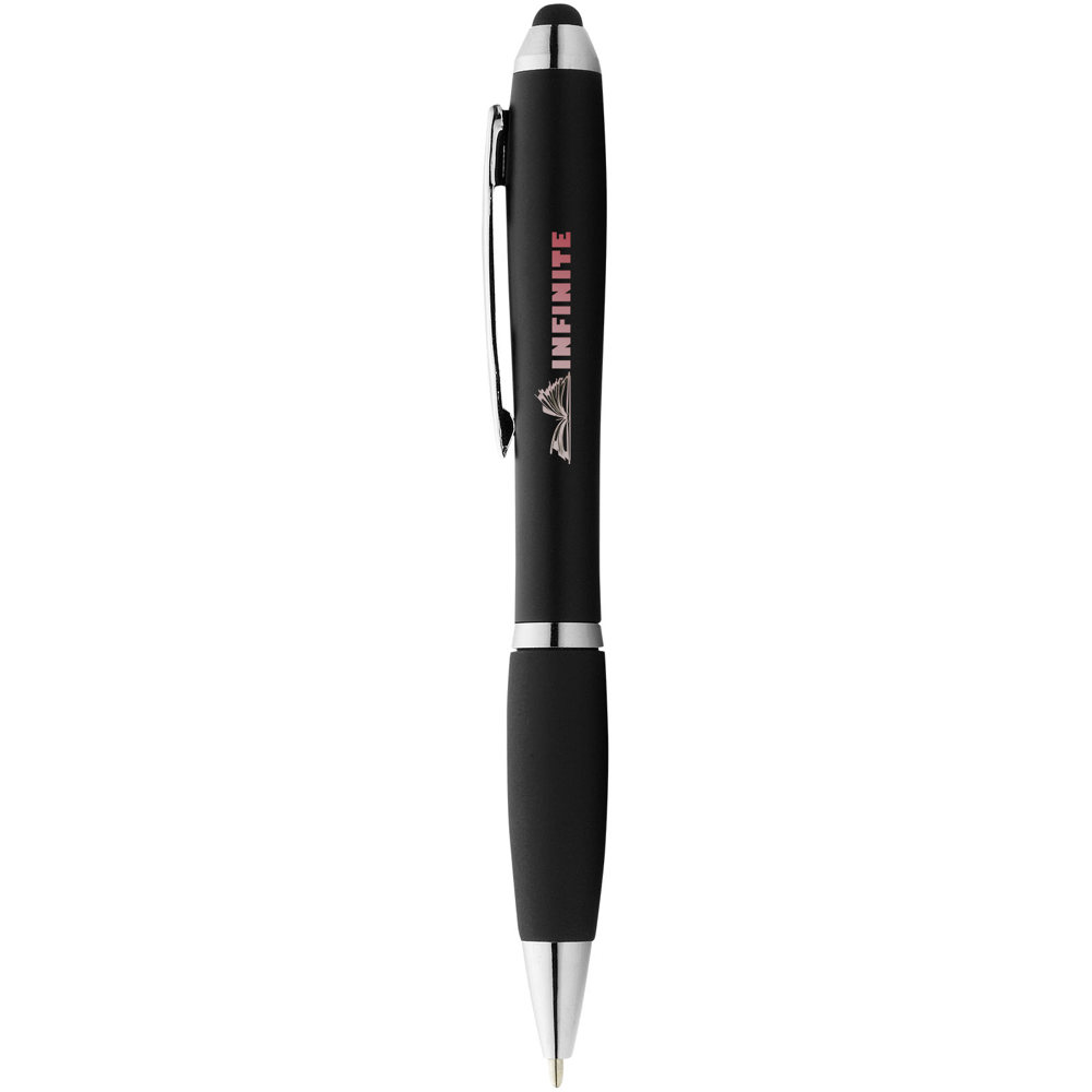 Nash stylus balpen gekleurd met zwarte grip (blauwe inkt)