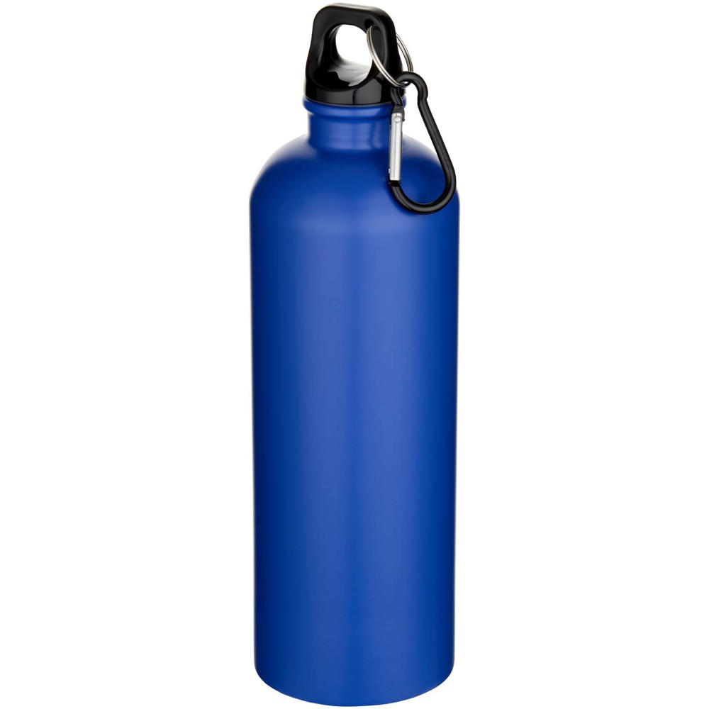 Oregon 750 ml matte RCS gecertificeerde enkelwandige roestvrijstalen waterfles met karabijnhaak - met logo of - Koningsblauw