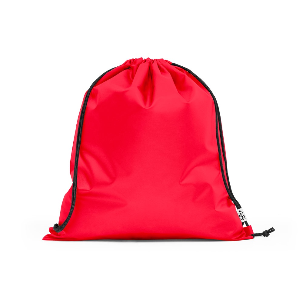 PEMBA. Gerecycled polyester (100% rPET) 190T drawstring rugtas - voor bedrijven en relatiegeschenken - rood