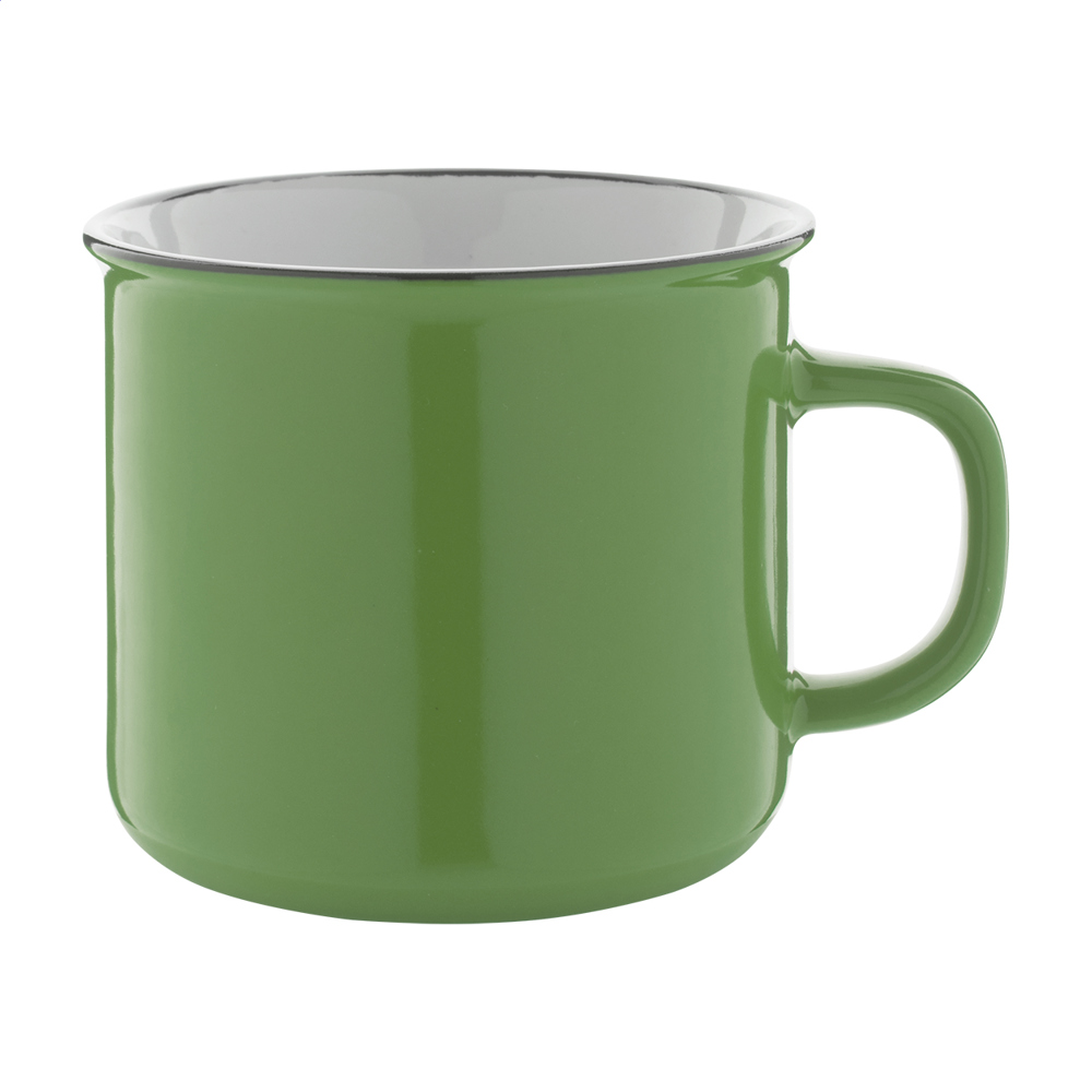 Woodstock - vintage mok - voor bedrijven en relatiegeschenken - groen/wit