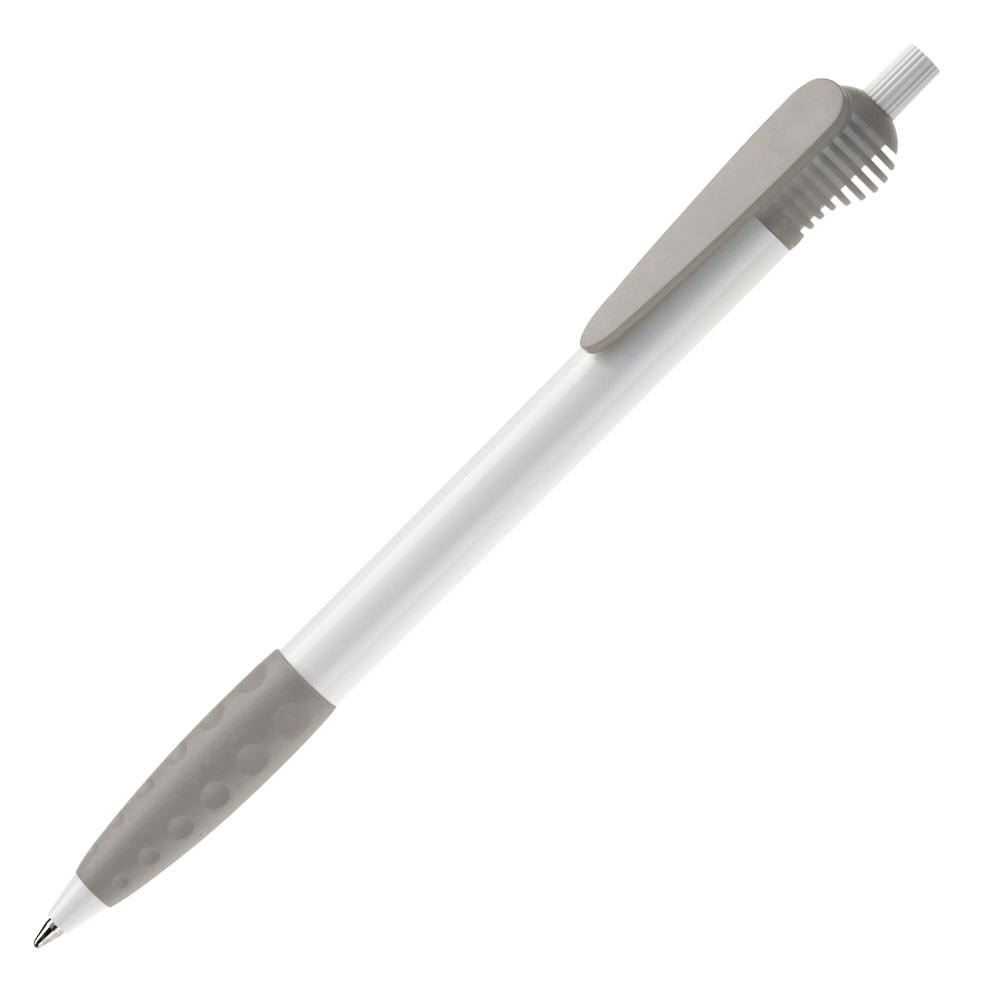 Balpen Cosmo grip hardcolour - Wit / Zilver