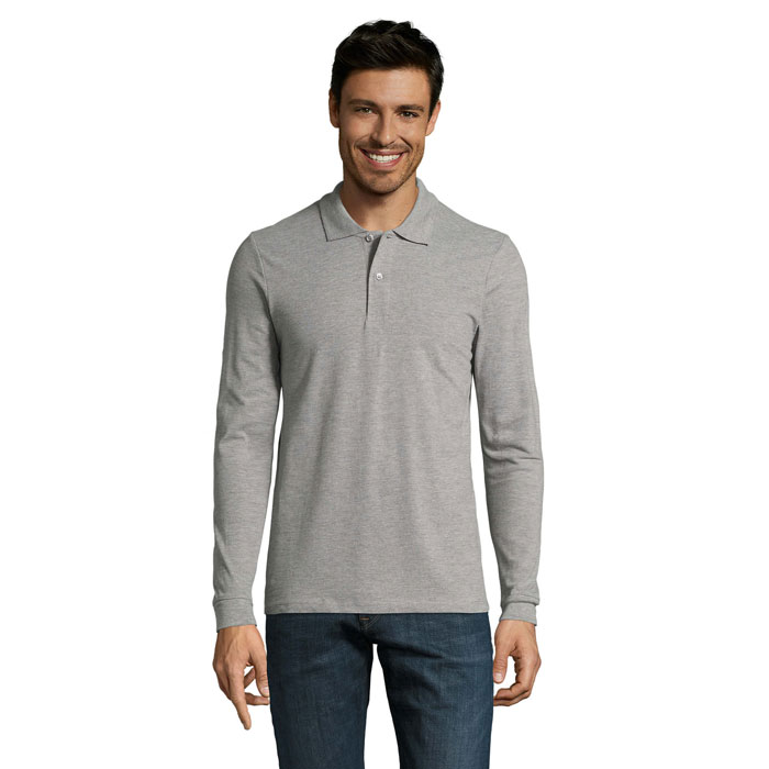 PERFECT LSL MEN - PERFECT LSL HEREN POLO 180 - bedrukt of onbedrukt verkrijgbaar - Grijs Gemêleerd 2