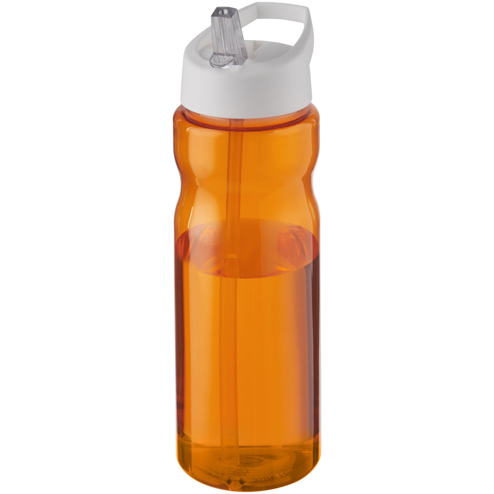 H2O Active® Eco Base 650 ml sportfles met tuitdeksel - bedrukt of onbedrukt verkrijgbaar - Oranje, Wit