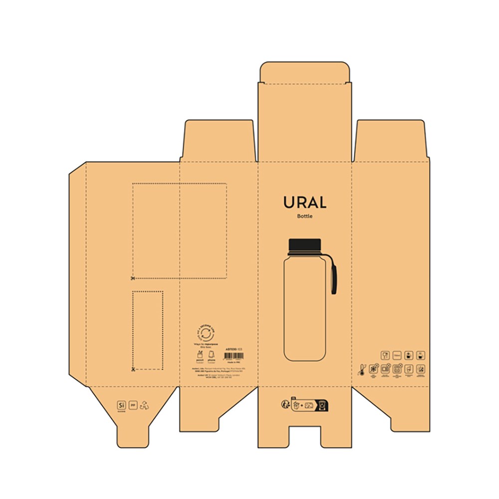 Ural fles gerecycled roestvrij staal 820 ml - Wit