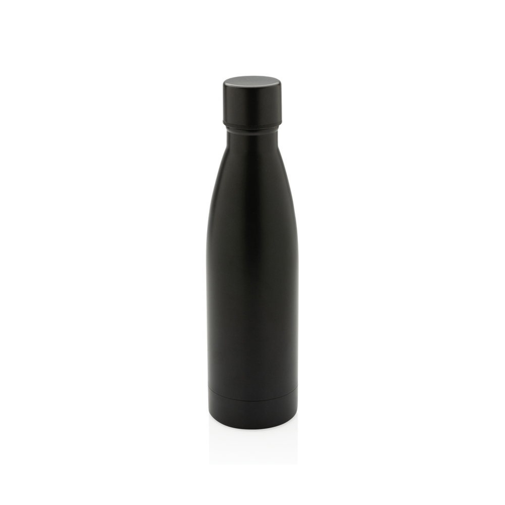 RCS gerecycled roestvrijstalen unikleur vacuümfles - kopen of bedrukken - zwart (± PMS Black c)