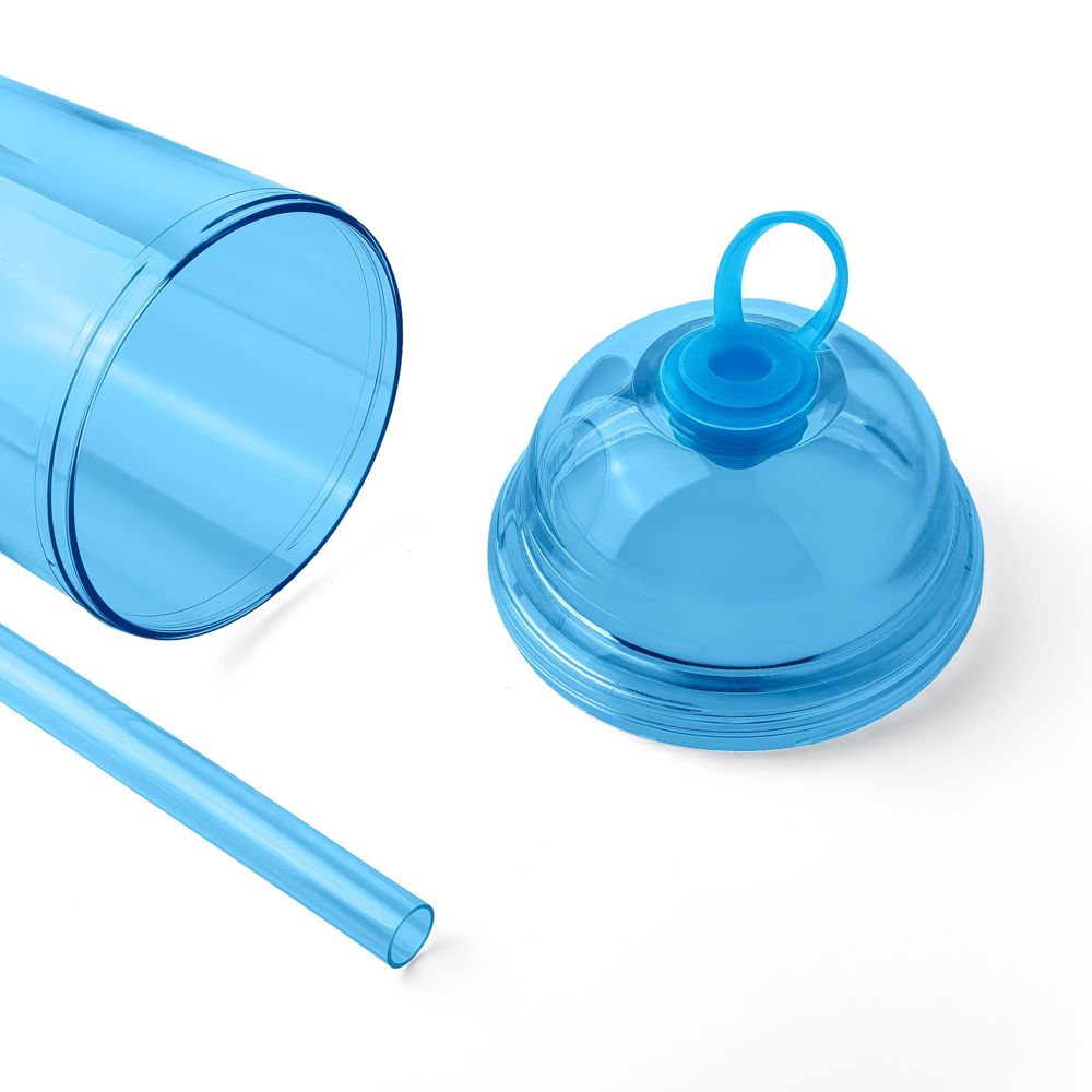 rPet Drinkbeker met rietje Glow 500 ml