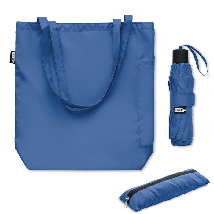 SEATTLE - 21 inch RPET paraplu set - met logo of onbedrukt bestellen - Royal Blauw