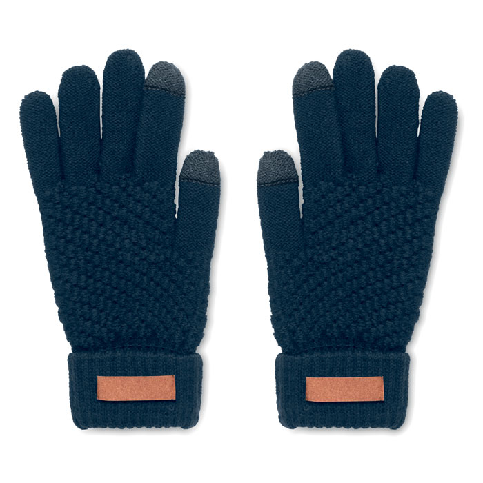 TAKAI - Rpet touchscreen handschoenen - bedrukt of onbedrukt verkrijgbaar - Marineblauw