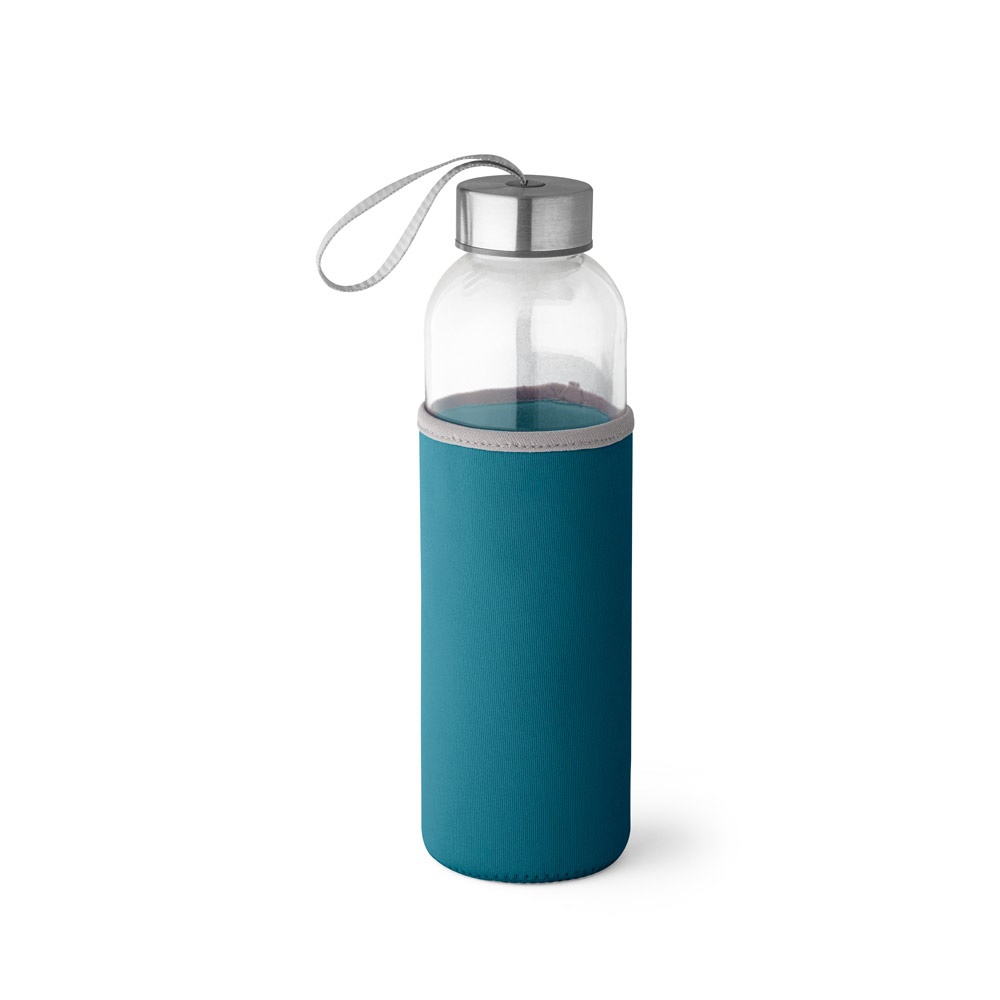 RAISE. Sportfles glas en roestvrij staal 520 mL - voor bedrijven en relatiegeschenken - Blauw