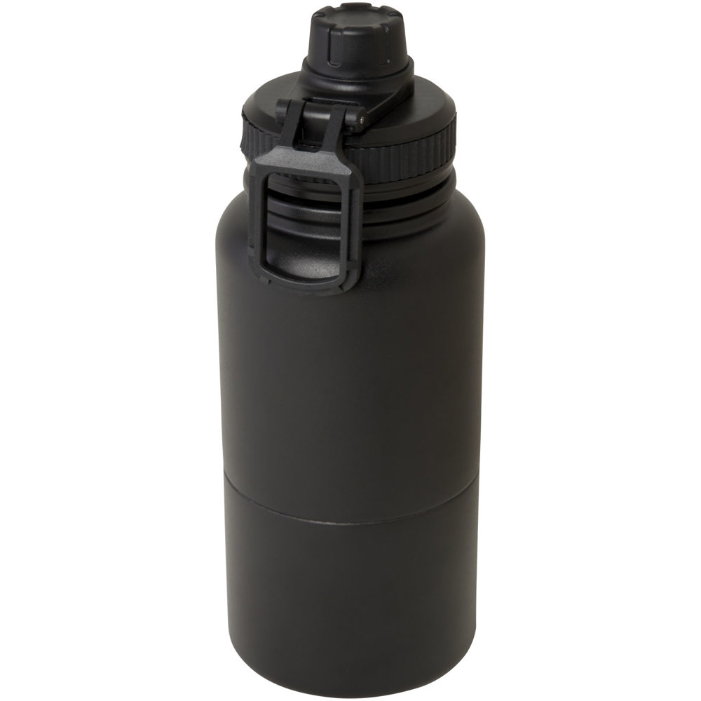 Dupeca 840 ml geïsoleerde waterfles van RCS-gecertificeerd roestvrijstaal - met logo of onbedrukt bestellen - Zwart