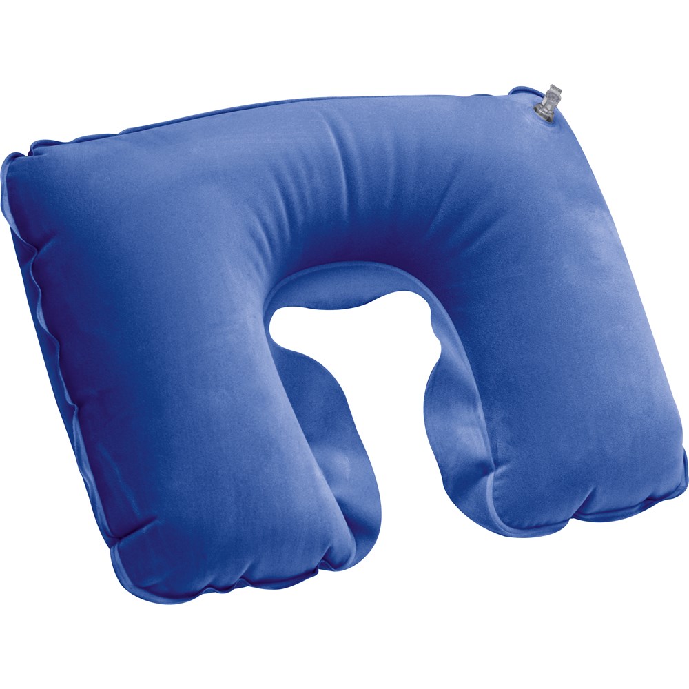 Opblaasbaar nekkkussen in etui - voor bedrijven en relatiegeschenken - Donkerblauw