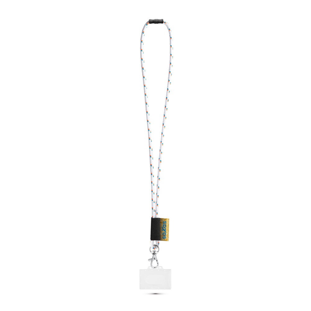 BRIDPORT. Aangepaste polyester lanyard - voor bedrijven en relatiegeschenken - 301 - Wit