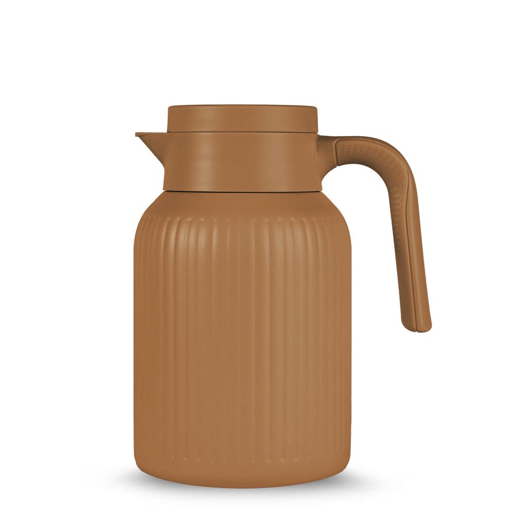 Sagaform Trine Thermoskan (gerecycled) 1.5 L - bedrukt of onbedrukt verkrijgbaar - Bruin